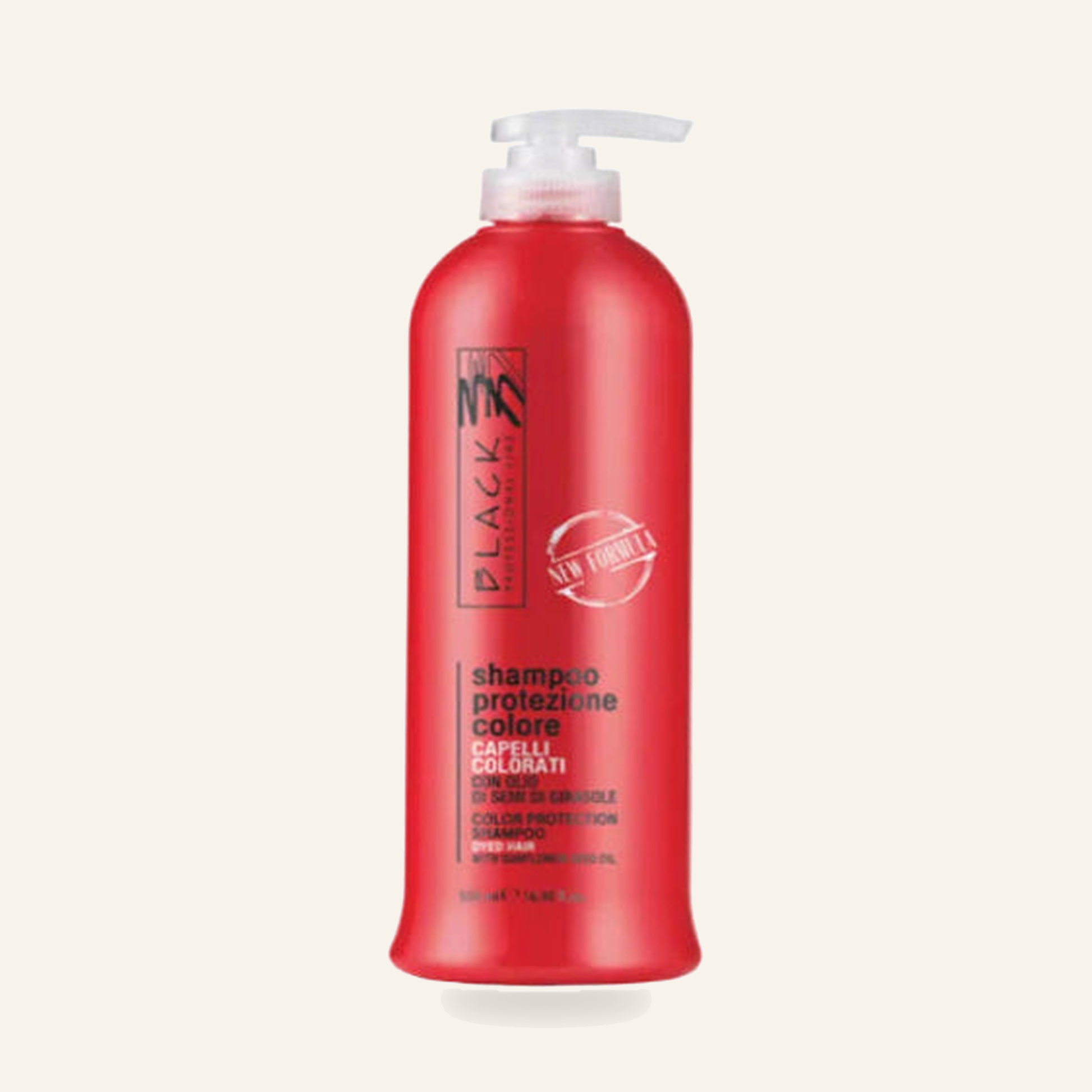 Farbschutzshampoo - Produktfoto auf beigem Hintergrund