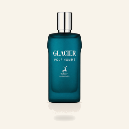 Glacier Pour Homme Herrenparfum EDP 100 ml – Frisch & Maskulin - Produktfoto auf beigem Hintergrund