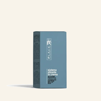 Glättungscreme 100ml+100ml neutralisierendes Fixiermittel - Produktfoto auf beigem Hintergrund