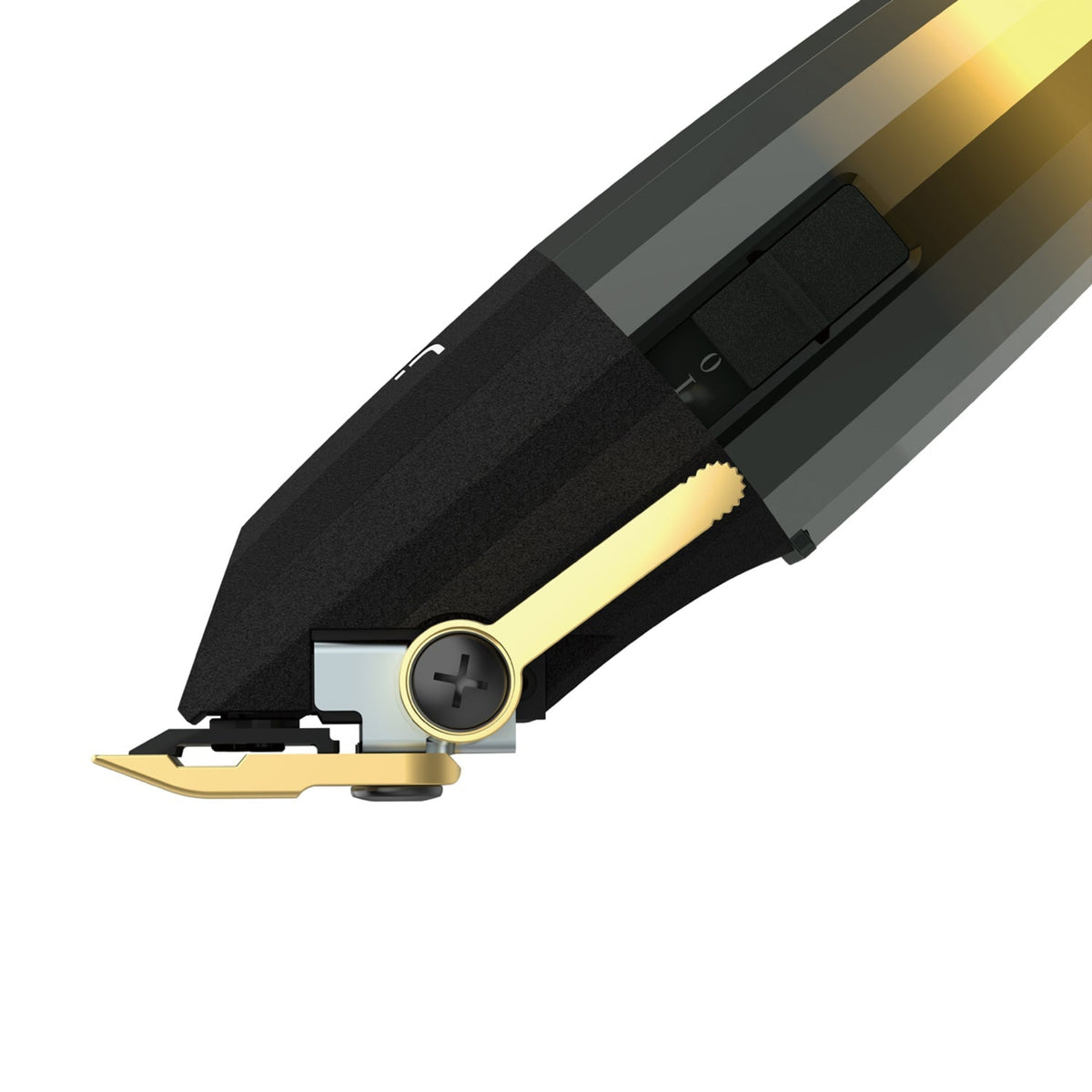 Gold Clipper Frontansicht mit JRL Fade-Klinge Schwarz-Gold