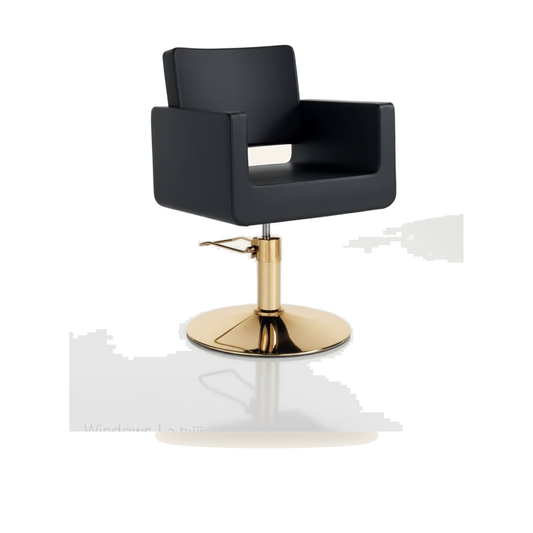 GOLD HAIR KING Friseurstuhl Gold Chrom Eco-Leder - Produktfoto auf weißem Hintergrund