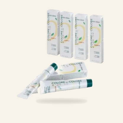 Haarfarbe Ammoniakfrei & Kamille Coloration Profi-Qualität - Produktfoto auf beigem Hintergrund