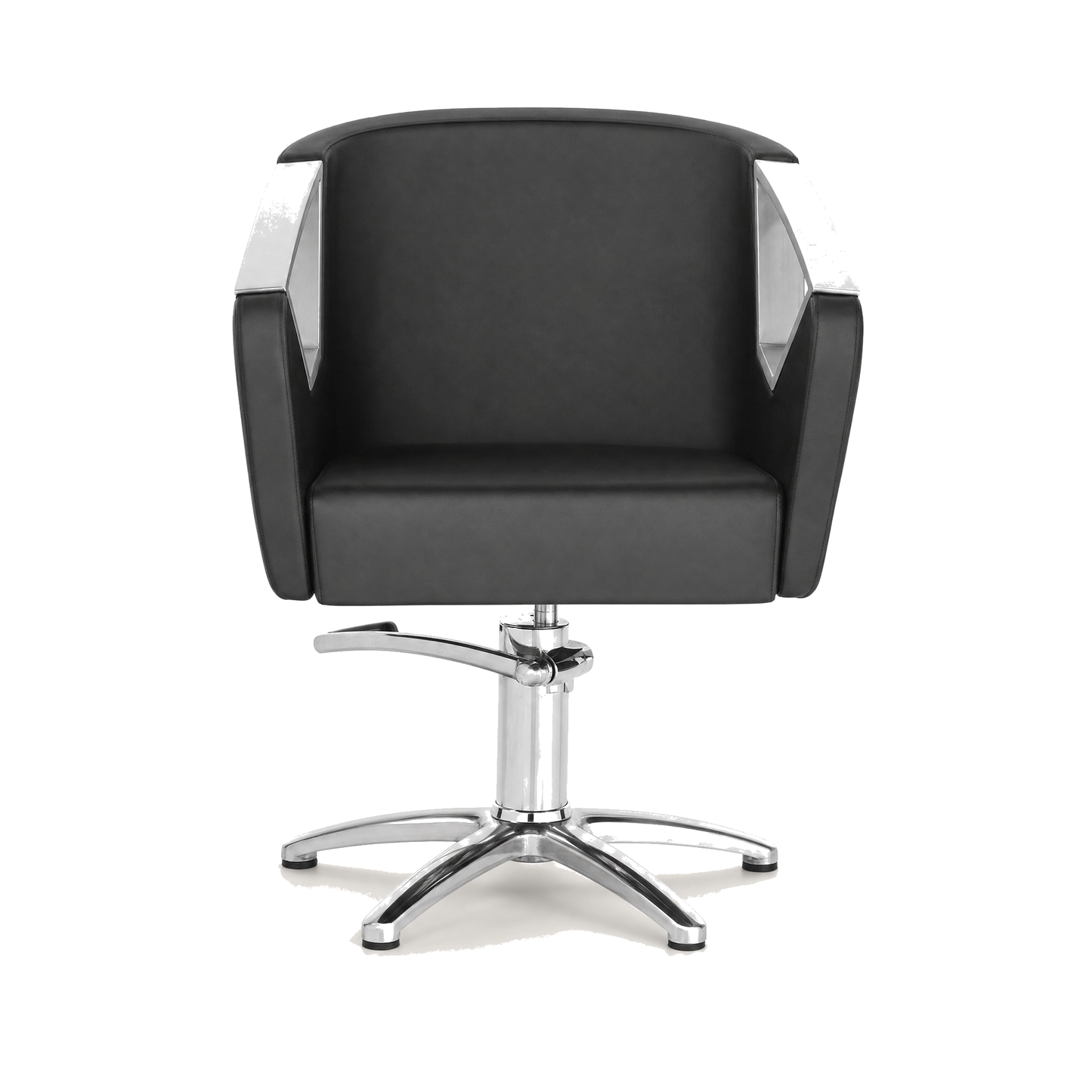 HAIR ASTRA BLACK Friseurstuhl Aluminium Eco-Leder - Variantenfoto auf weissem Hintergrund
