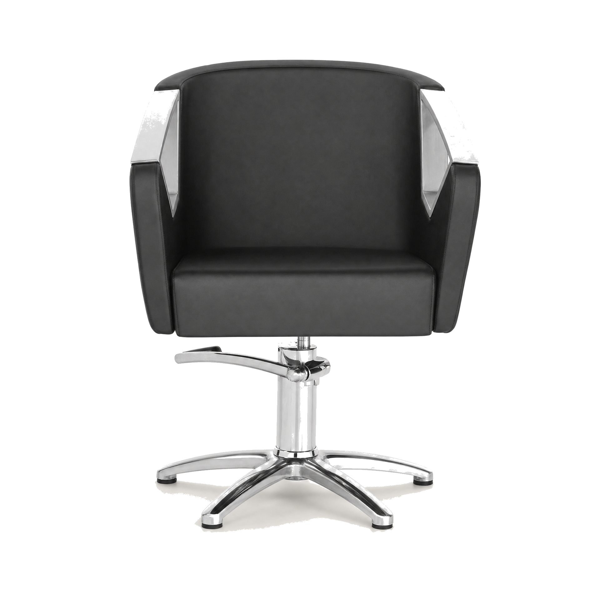 HAIR ASTRA BLACK Friseurstuhl Aluminium Eco-Leder - Variantenfoto auf weissem Hintergrund