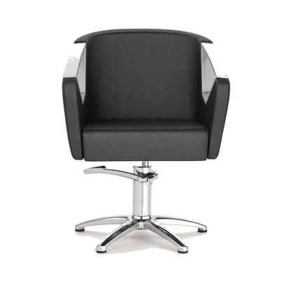 HAIR ASTRA BLACK Friseurstuhl Aluminium Eco-Leder - Variantenfoto auf weissem Hintergrund