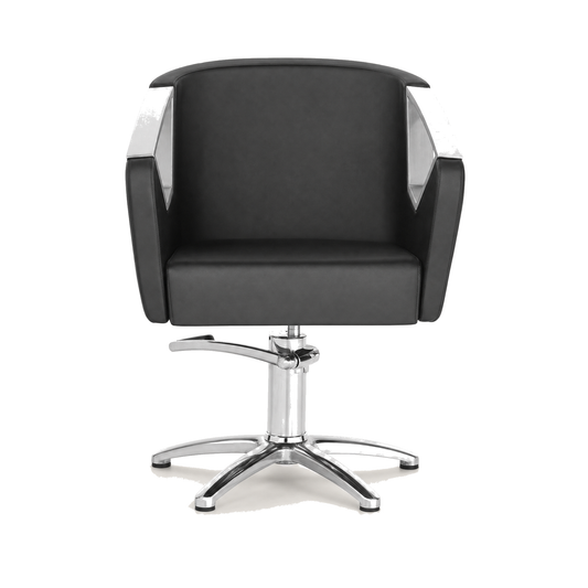 HAIR ASTRA BLACK Friseurstuhl Aluminium Eco-Leder - Variantenfoto auf weissem Hintergrund