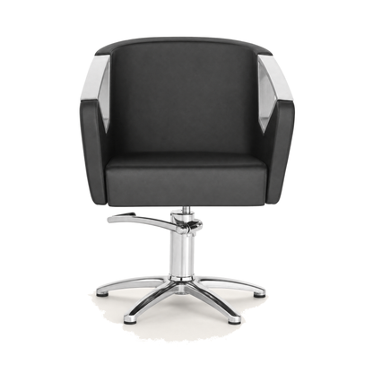 HAIR ASTRA BLACK Friseurstuhl Aluminium Eco-Leder - Variantenfoto auf weissem Hintergrund