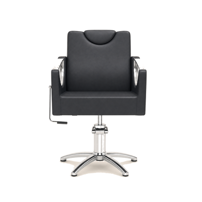 HAIR CROWN Friseurstuhl Eco-Leder & Chrom Rahmen - Variantenfoto auf weissem Hintergrund