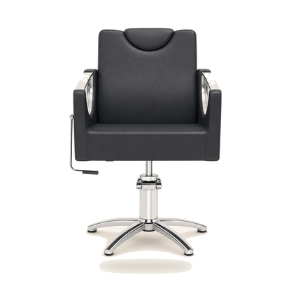 HAIR CROWN Friseurstuhl Eco-Leder & Chrom Rahmen - Variantenfoto auf weissem Hintergrund