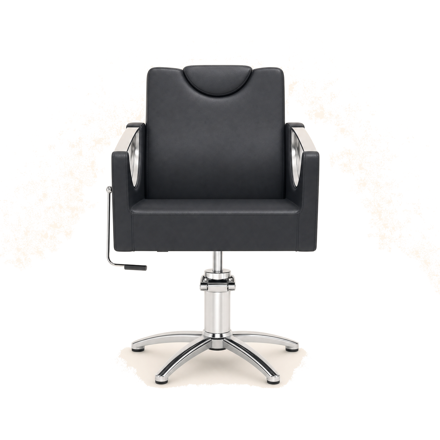 HAIR CROWN Friseurstuhl Eco-Leder & Chrom Rahmen - Variantenfoto auf weissem Hintergrund
