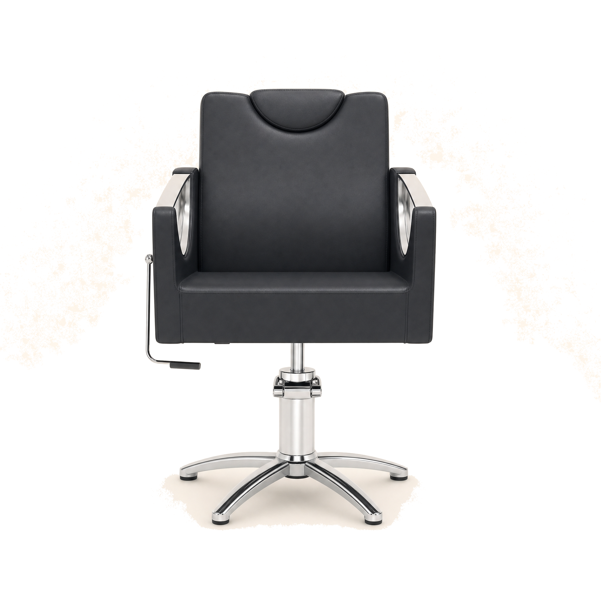 HAIR CROWN Friseurstuhl Eco-Leder & Chrom Rahmen - Variantenfoto auf weissem Hintergrund