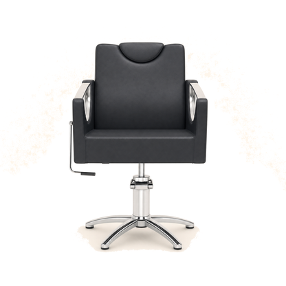HAIR CROWN Friseurstuhl Eco-Leder & Chrom Rahmen - Variantenfoto auf weissem Hintergrund