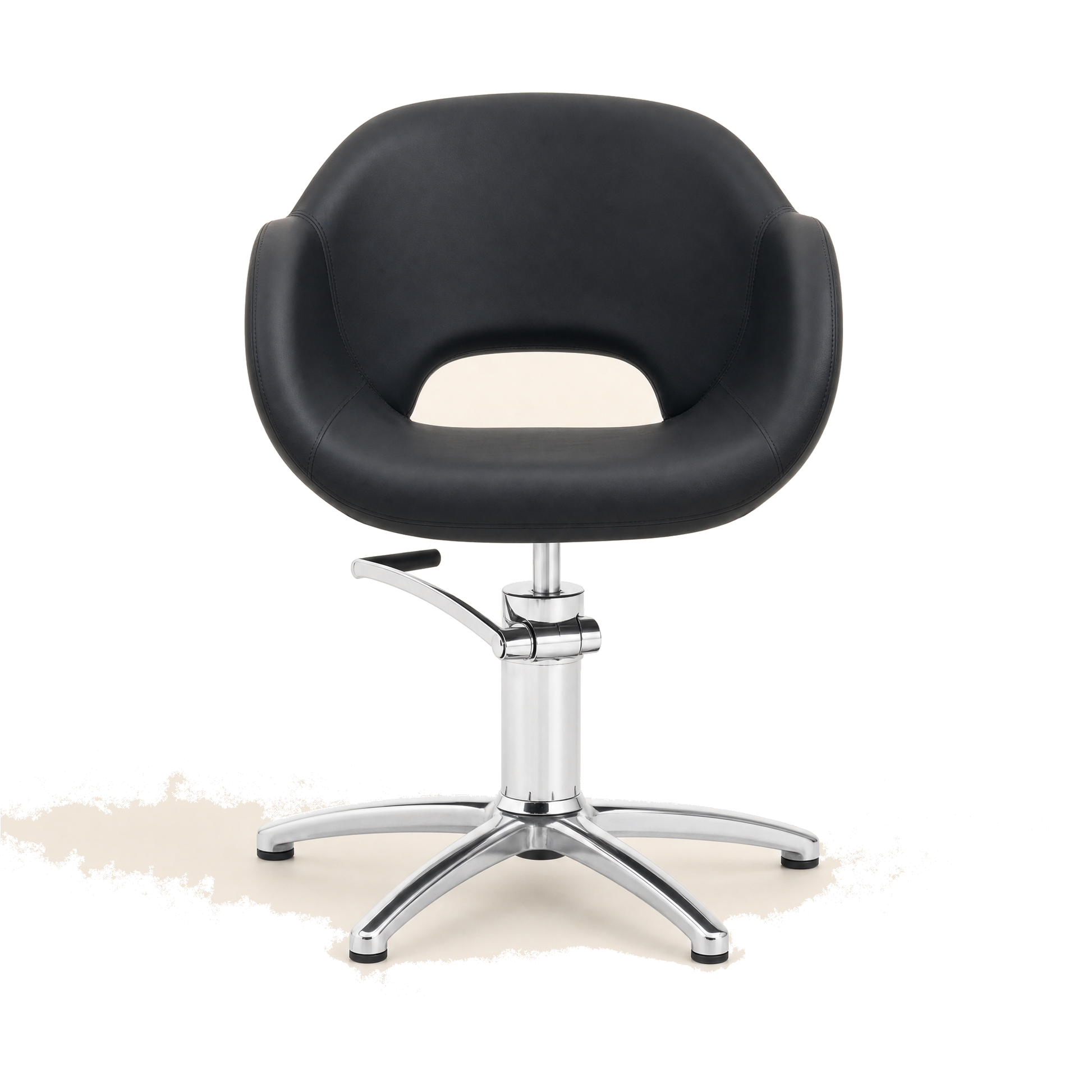 HAIR GRACE Friseurstuhl Eco-Leder & Chrom Rahmen - Variantenfoto auf weissem Hintergrund