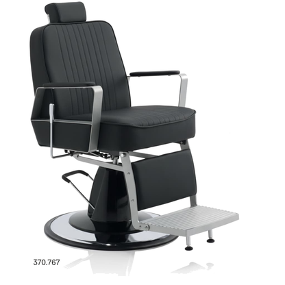 Profi Barberstuhl Eco-Leder Schwarz Salon - Variantenfoto auf weissem Hintergrund