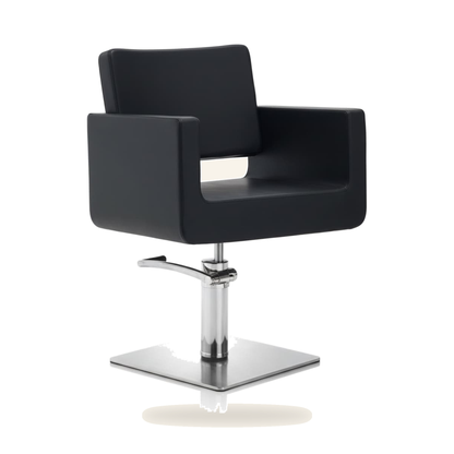 Friseurstuhl & Barberstuhl Eco-Leder Quadratische Basis - Produktfoto auf weißem Hintergrund