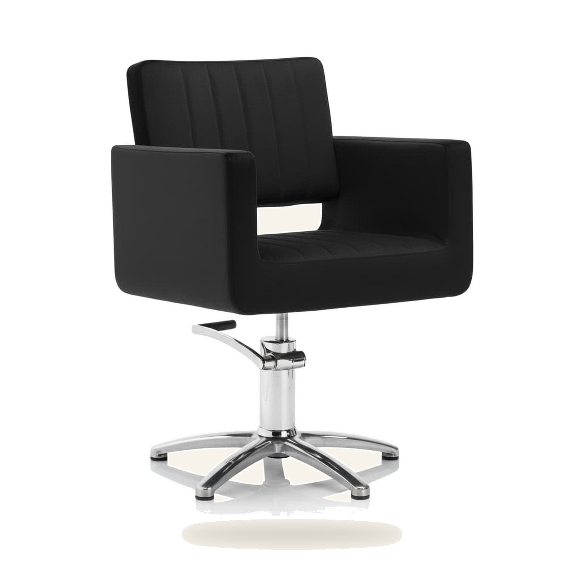 Friseurstuhl & Barberstuhl Eco-Leder sternförmige Basis - Produktfoto auf weißem Hintergrund