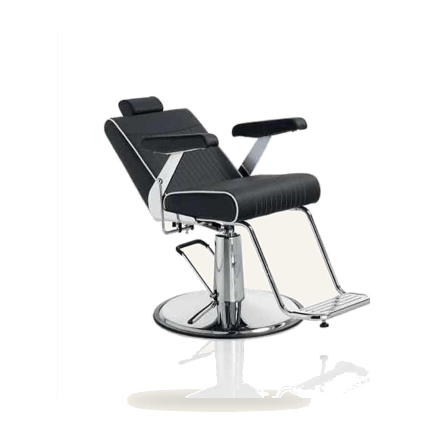 Barberstuhl Majorca Eco-Leder Chrom Klassisch - Produktfoto auf weißem Hintergrund