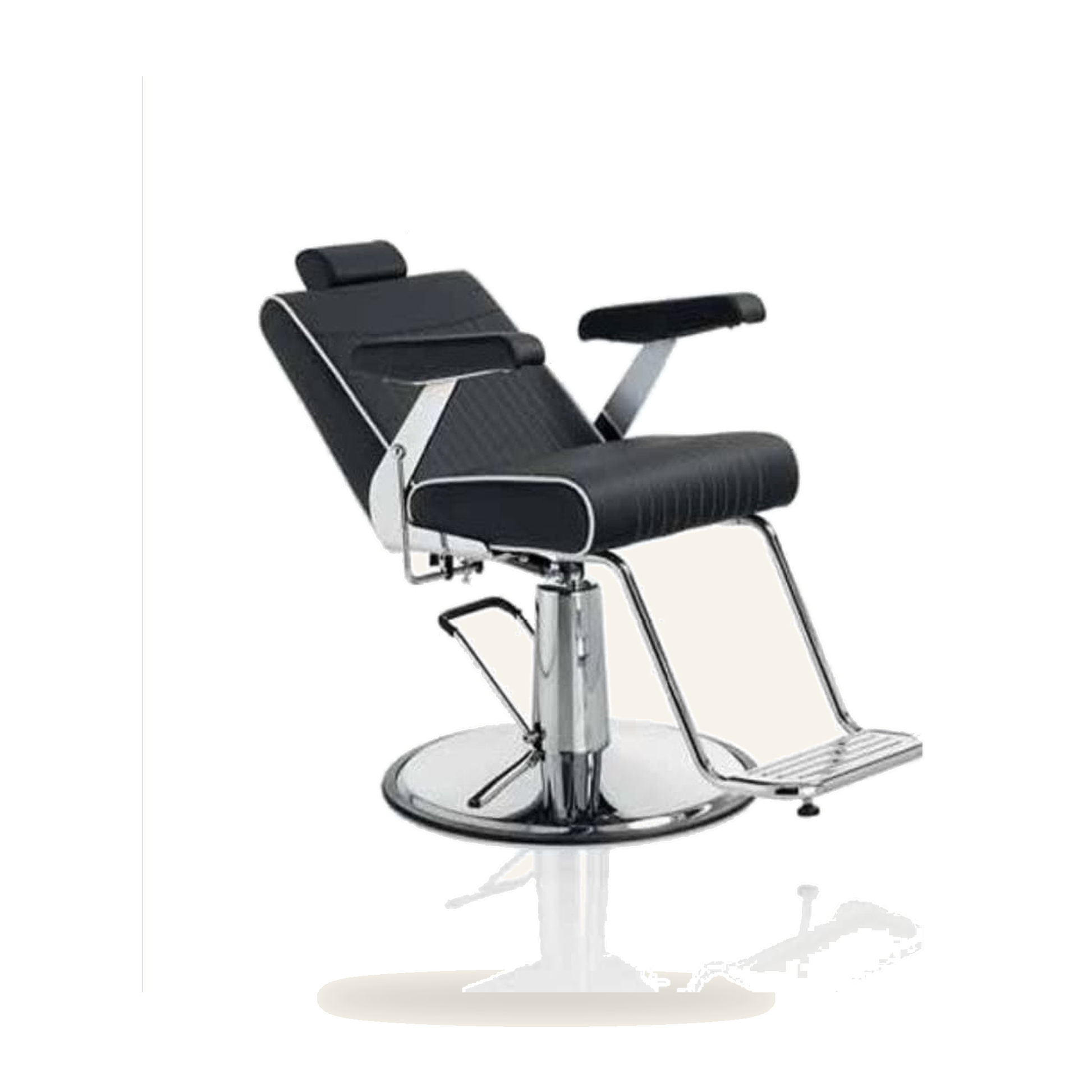 Barberstuhl Majorca Eco-Leder Chrom Klassisch - Produktfoto auf weißem Hintergrund