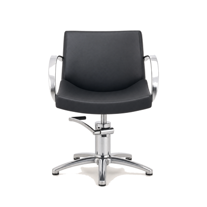 HAIR MOON Friseurstuhl Eco-Leder & Chrom Rahmen - Variantenfoto auf weissem Hintergrund