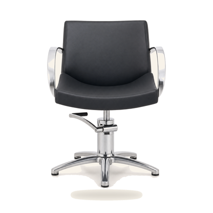 HAIR MOON Friseurstuhl Eco-Leder & Chrom Rahmen - Variantenfoto auf weissem Hintergrund