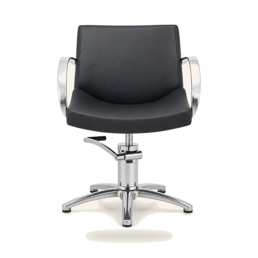 HAIR MOON Friseurstuhl Eco-Leder & Chrom Rahmen - Variantenfoto auf weissem Hintergrund
