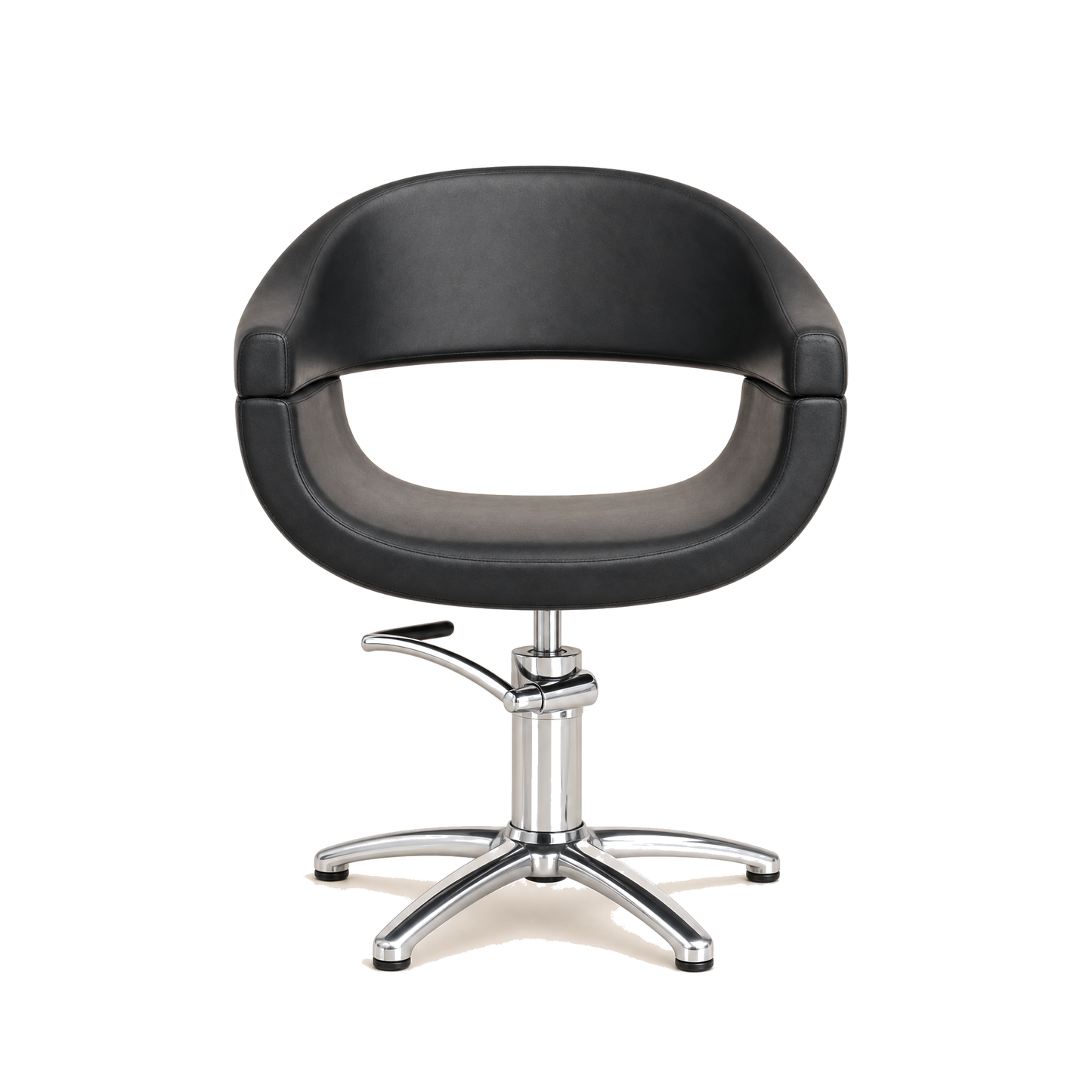 Friseurstuhl Eco-Leder & Chrom Rahmen | Top Salonbedarf - Variantenfoto auf weissem Hintergrund
