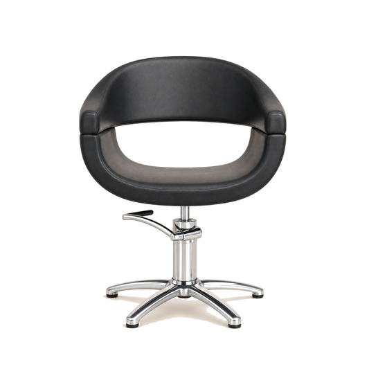 Friseurstuhl Eco-Leder & Chrom Rahmen | Top Salonbedarf - Variantenfoto auf weissem Hintergrund