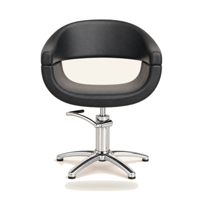 Friseurstuhl Eco-Leder & Chrom Rahmen | Top Salonbedarf - Variantenfoto auf weissem Hintergrund