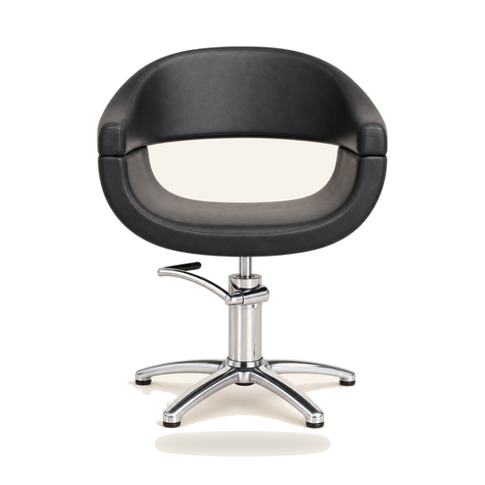 Friseurstuhl Eco-Leder & Chrom Rahmen | Top Salonbedarf - Variantenfoto auf weissem Hintergrund