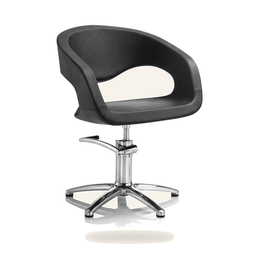 Friseurstuhl & Barberstuhl Eco-Leder Sternfuß Design - Produktfoto auf weißem Hintergrund