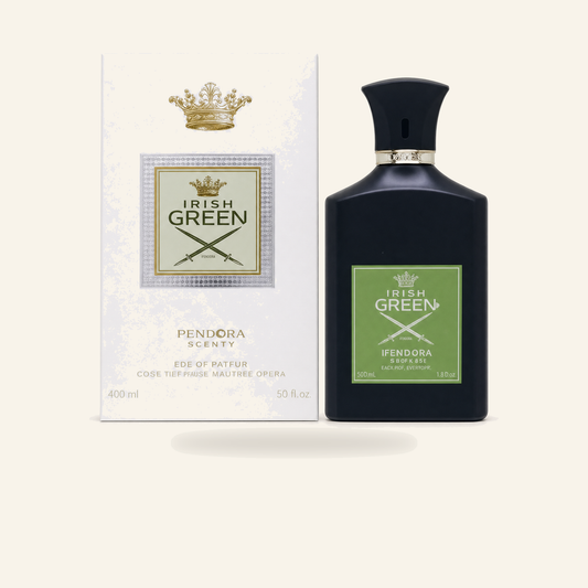 IRISH-GREEN EDP Unisex 100 ml – Frisch & Elegant - Produktfoto auf beigem Hintergrund