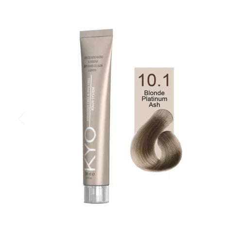 KYO Color Permanente Haarfarbe 100ml Ammoniakfrei Keratin – Farbton 10.1 Blonde Platinum Ash