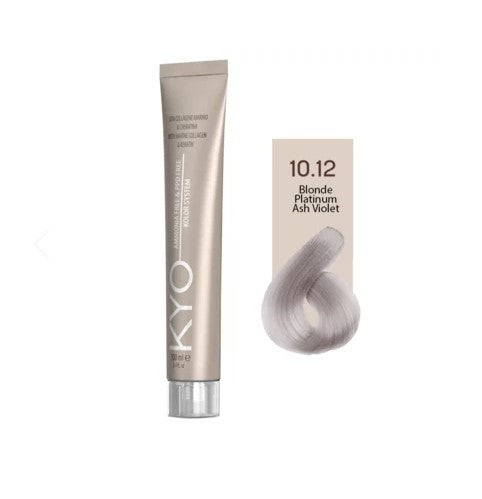 KYO Color Permanente Haarfarbe 100ml Ammoniakfrei Keratin – Farbton 10.12 Blonde Platinum Ash Violet