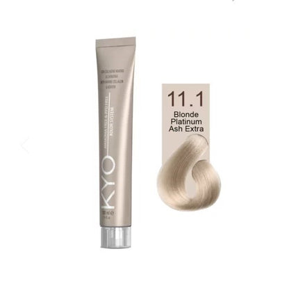 KYO Color Permanente Haarfarbe 100ml Ammoniakfrei Keratin – Farbton 11.1 Blonde Platinum Ash Extra