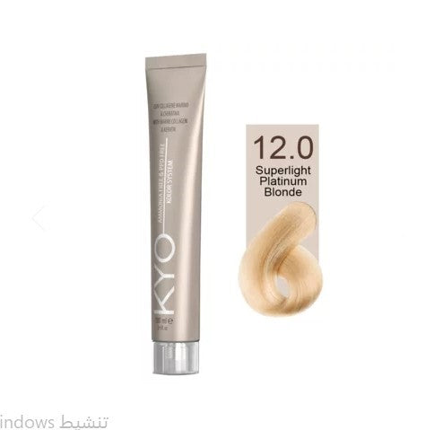 KYO Color Permanente Haarfarbe 100ml Ammoniakfrei Keratin – Farbton 12.0 Superlight Platinum Blonde