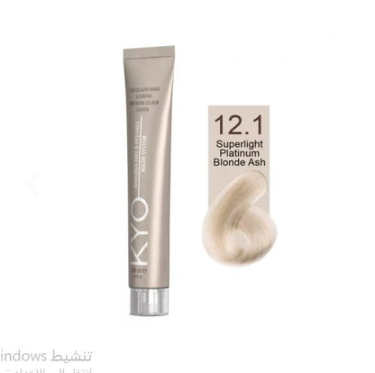 KYO Color Permanente Haarfarbe 100ml Ammoniakfrei Keratin – Farbton 12.1 Superlight Platinum Blonde Ash