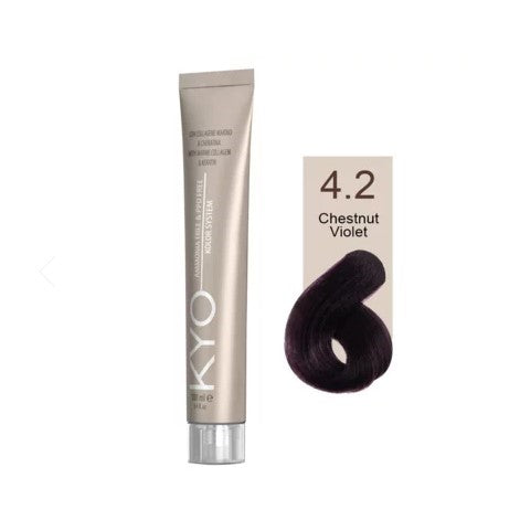KYO Color Permanente Haarfarbe 100ml Ammoniakfrei Keratin – Farbton 4.2 Chestnut Violet