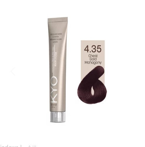 KYO Color Permanente Haarfarbe 100ml Ammoniakfrei Keratin – Farbton 4.35 Chest Gold Mahogany