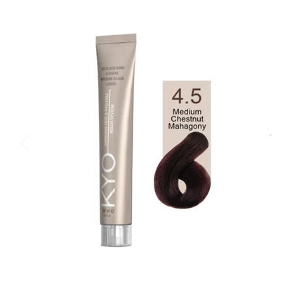 KYO Color Permanente Haarfarbe 100ml Ammoniakfrei Keratin – Farbton 4.5 Medium Chestnut Mahogany