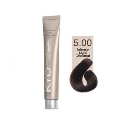 KYO Color Permanente Haarfarbe 100ml Ammoniakfrei Keratin – Farbton 5.00 Intense Light Chestnut