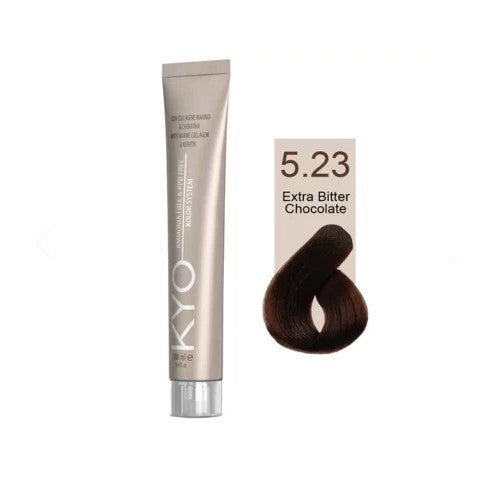KYO Color Permanente Haarfarbe 100ml Ammoniakfrei Keratin – Farbton 5.23 Extra Bitter Chocolate