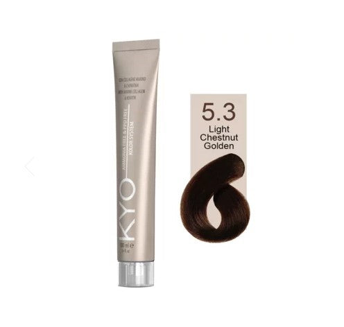 KYO Color Permanente Haarfarbe 100ml Ammoniakfrei Keratin – Farbton 5.3 Light Chestnut Golden