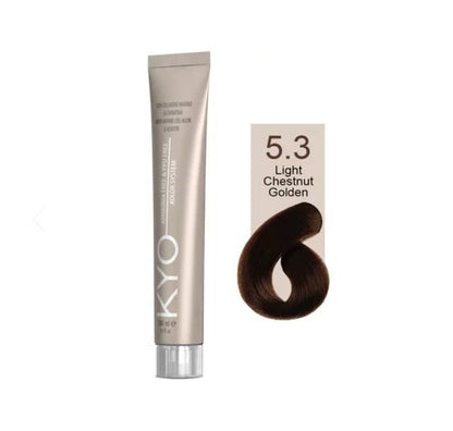 KYO Color Permanente Haarfarbe 100ml Ammoniakfrei Keratin – Farbton 5.3 Light Chestnut Golden