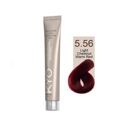 KYO Color Permanente Haarfarbe 100ml Ammoniakfrei Keratin – Farbton 5.56 Light Chestnut Warm Red