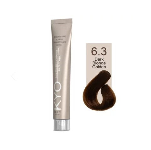 KYO Color Permanente Haarfarbe 100ml Ammoniakfrei Keratin – Farbton 6.3 Dark Blonde Golden