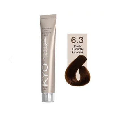 KYO Color Permanente Haarfarbe 100ml Ammoniakfrei Keratin – Farbton 6.3 Dark Blonde Golden