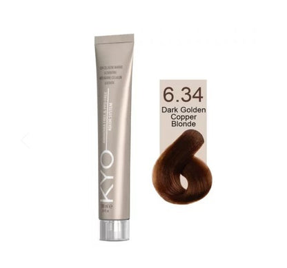KYO Color Permanente Haarfarbe 100ml Ammoniakfrei Keratin – Farbton 6.34 Dark golden copper Blonde