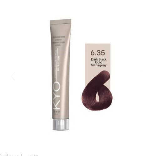 KYO Color Permanente Haarfarbe 100ml Ammoniakfrei Keratin – Farbton 6.35 Dark Blond Gold Mahogany