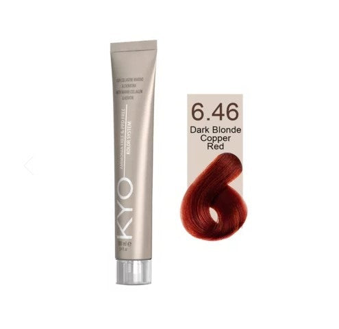 KYO Color Permanente Haarfarbe 100ml Ammoniakfrei Keratin – Farbton 6.46 Dark Blonde Copper Blonde