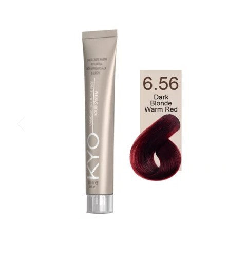 KYO Color Permanente Haarfarbe 100ml Ammoniakfrei Keratin – Farbton 6.56 Dark Blonde Warm Red